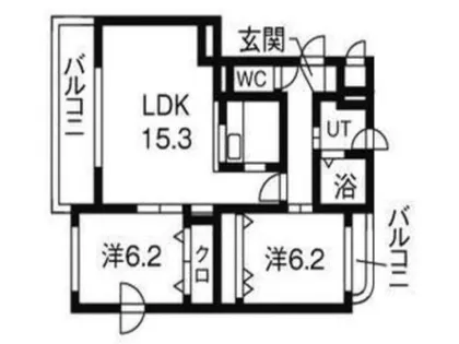 アコール栄町Ⅰ【3階】の間取り