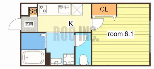 リープラス御着駅前Ⅱ【2-B号室】の間取り