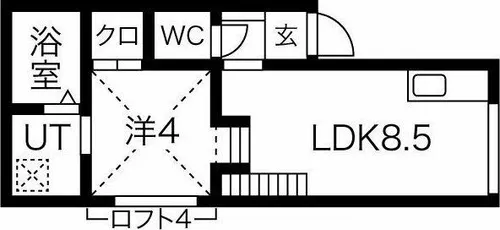 リアンジュ志賀本通【1階】の間取り