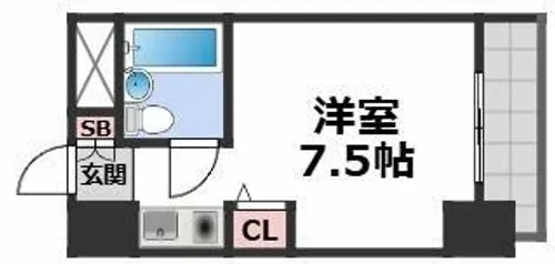 1Rの間取り画像