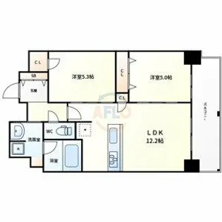 セイワパレス大阪城南【5階】の間取り