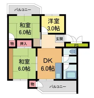 安倉団地1号棟【3階】の間取り