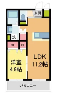 HEBEL GARDEN松山町【102号室】の間取り