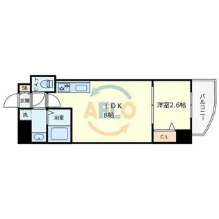 スワンズシティ大阪クレアスト【11階】の間取り