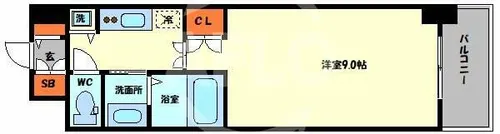 プロシード弁天町【7階】の間取り