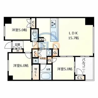 リバーガーデン四天王寺【19階】の間取り