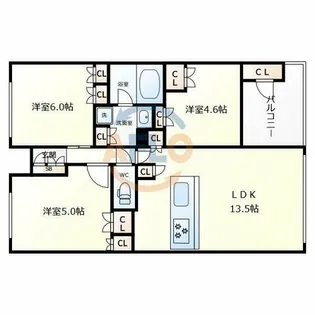 リバーガーデン四天王寺【20階】の間取り