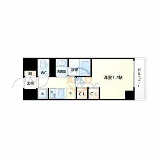 ザ・パークハビオ江坂公園【4階】の間取り