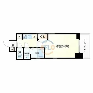 ファステート難波ラグジュ【6階】の間取り