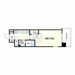 Luxe大阪城南【8階】の間取り