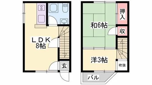 ビラージュ土居【C-2号室】の間取り