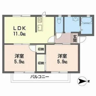 リバーハイツ【0207号室】の間取り