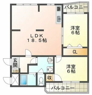 西脇ハイランドハイツ白鳳【3階】の間取り