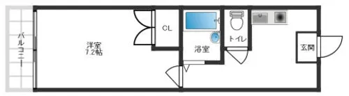ラ ビスタ暁【105号室】の間取り