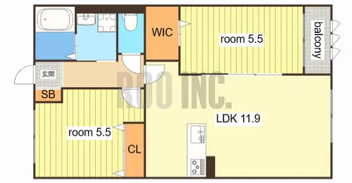 Suzu Bellecourt【2階】の間取り