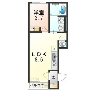 ハーモニーテラス佑【2階】の間取り