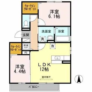 大阪府藤井寺市沢田3丁目【アパート】の間取り