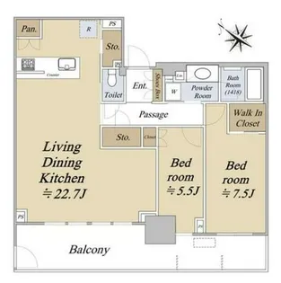ベイシティタワーズ神戸EAST【2005号室】の間取り