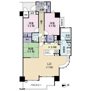 アルファステイツ高取(0005949)【3階】の間取り