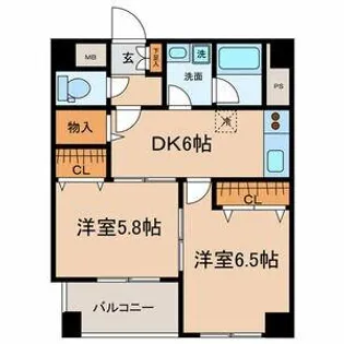 スリーウェイ金山【6階】の間取り