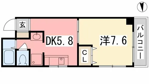メゾンファイブ松本【402号室】の間取り