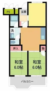 安倉団地6号棟【205号室】の間取り