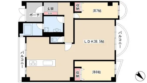 シティアーク徳川【601号室】の間取り