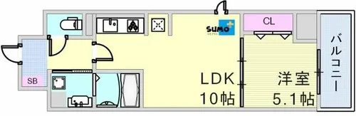 villa al mare明石駅前【605号室】の間取り