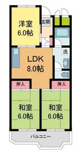 安倉団地8号棟【301号室】の間取り
