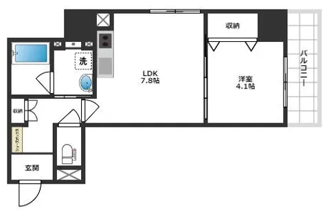 山崎マンション16高槻芥川【3階】の間取り
