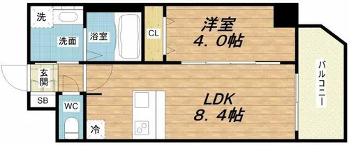 スプランディッド難波WEST【11階】の間取り