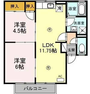 シャトルS【203号室】の間取り
