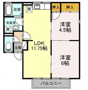 シャトルS【205号室】の間取り