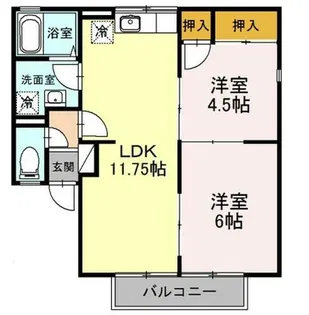 シャトルS【205号室】の間取り