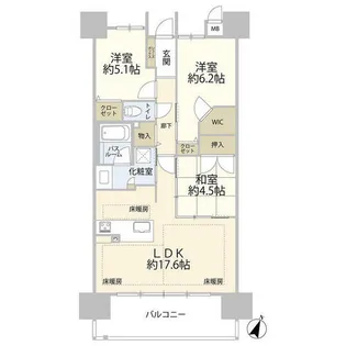 カルティア刈谷松坂(0005968)【14階】の間取り