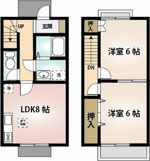 愛知県稲沢市大塚南7丁目【テラスハウス】の間取り