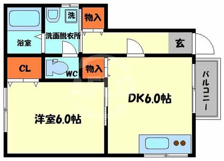 グリーントピア鶴橋【1階】の間取り