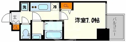 プレサンス心斎橋レヨン【5階】の間取り
