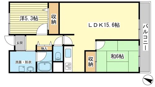 姫路西スカイハイツ【106号室】の間取り