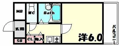 パルシオ三宮フラワーロード【7階】の間取り