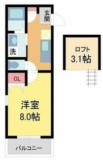 レジデンス石橋【1階】の間取り