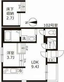 フォーラムエス【1階】の間取り