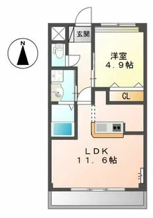 シャンビラージュⅡ【2階】の間取り
