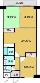 エクセレント千里丘【4階】の間取り