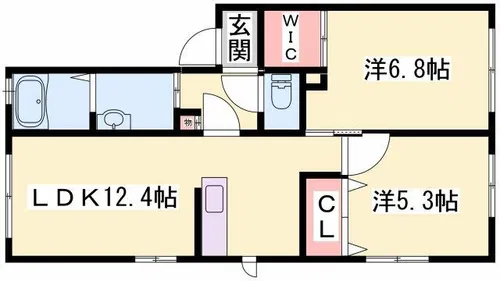 パラッツオ香寺【0101号室】の間取り