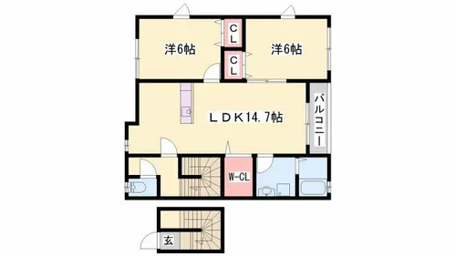 パディフィールド今宿C【2階】の間取り