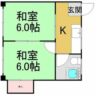 篠の風ハイツ【3階】の間取り