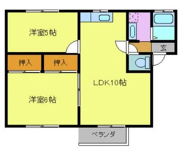 メールメゾン【1-B号室】の間取り