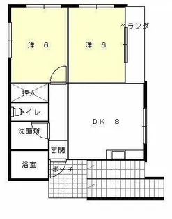 ハイツおおしお【201号室】の間取り