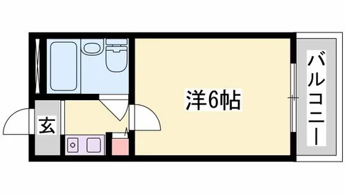 メトレス野里【108号室】の間取り